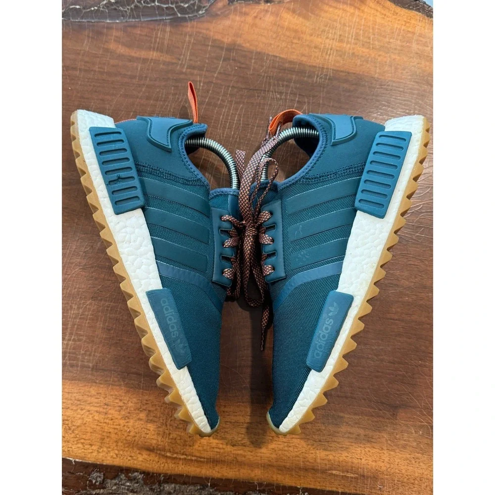 Adidas NMD R1 Trail Boost Shoes Teal Orange Men's US 8.5 Gum‎ Sole